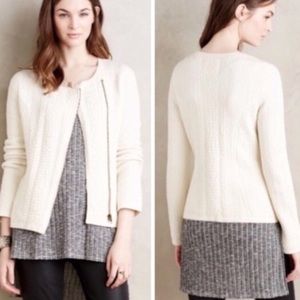 ✅SOLD✅Anthropologie cream zip cardigan sz M